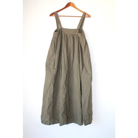 Xirena Kynsley Poplin Midi Dress Army Green M Pockets Cotton Adjustable Straps - Picture 6 of 12